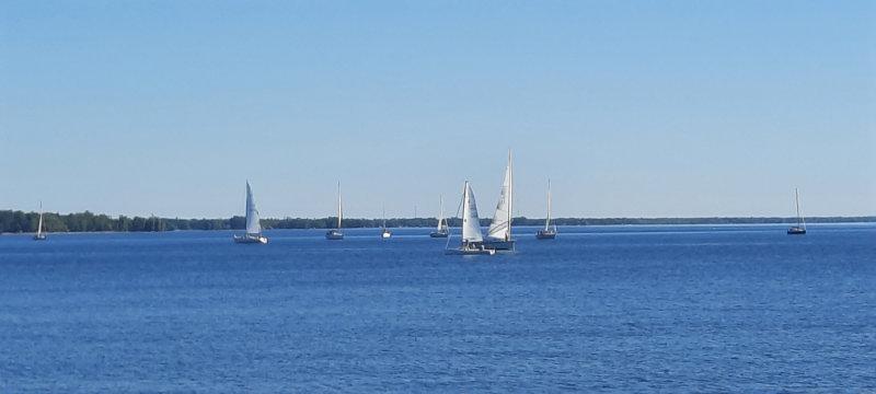 Wednesday Night Race sailboats on calm water 1